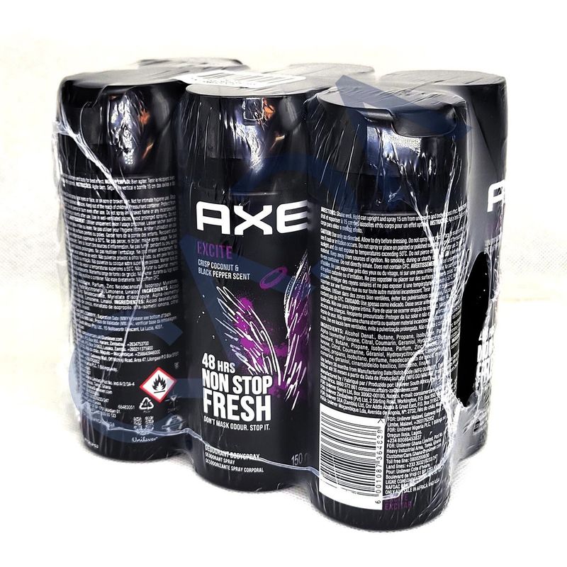 Axe Excite Spray 150ml 6pk Storpakk - Image 3