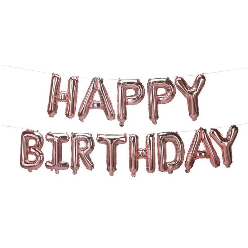 Folieballonger Happy Birthday Rosegull 40cm - Image 2