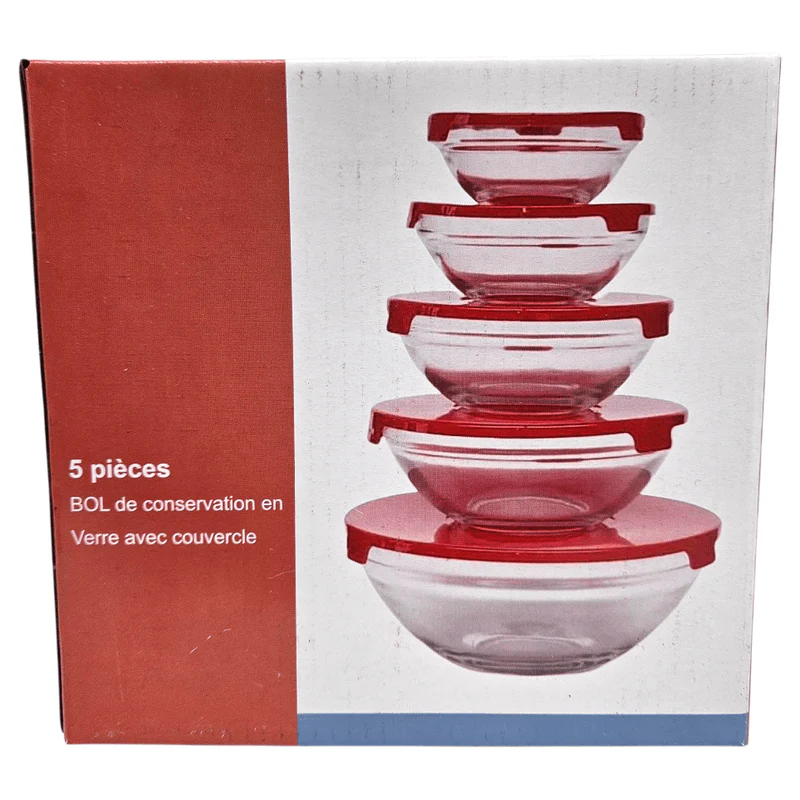 Glassboller med lokk 5pk | Oppbevaring og servering | 3 ass farger - Image 7