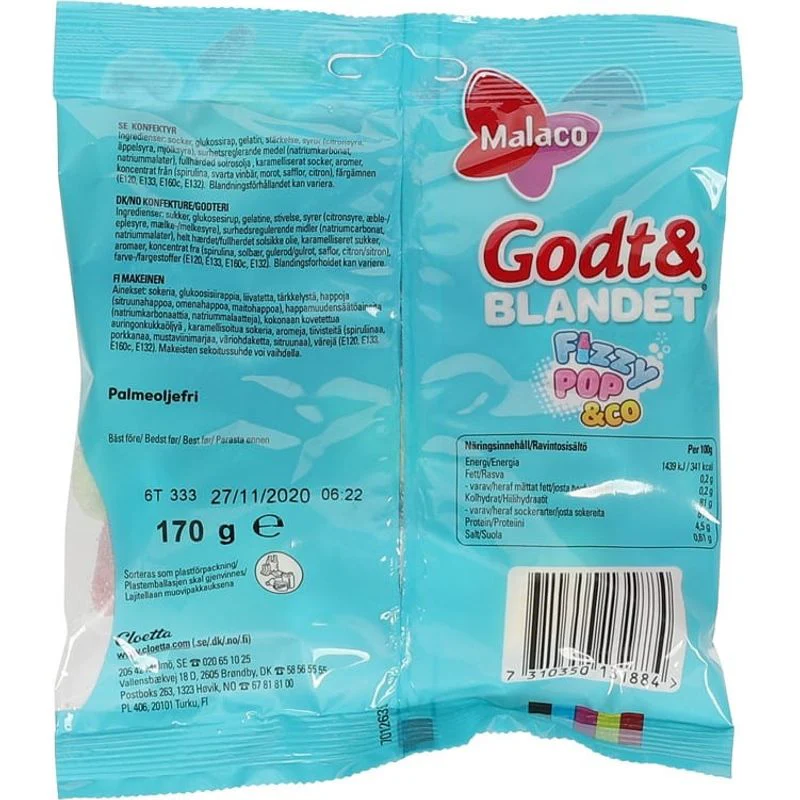 Godt&Blandet Fizzypop&Co 170g | Surt skumgodteri med fruktsmak - Image 3
