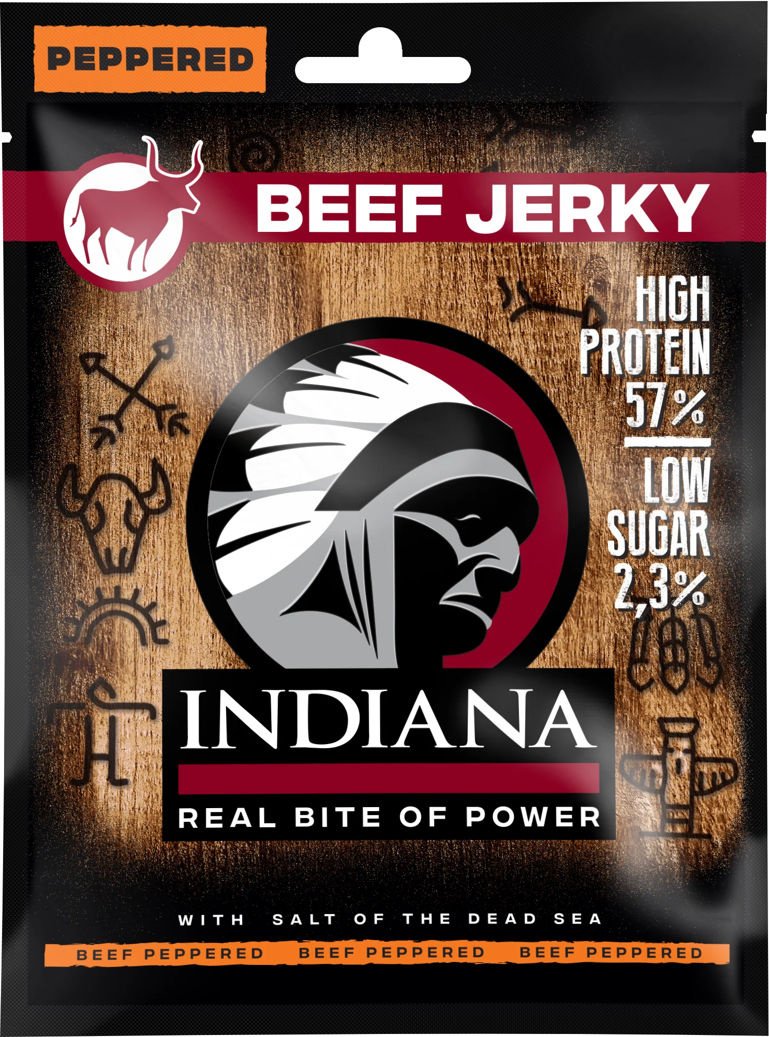 Indiana Beef Jerky Peppered 90g - Image 2