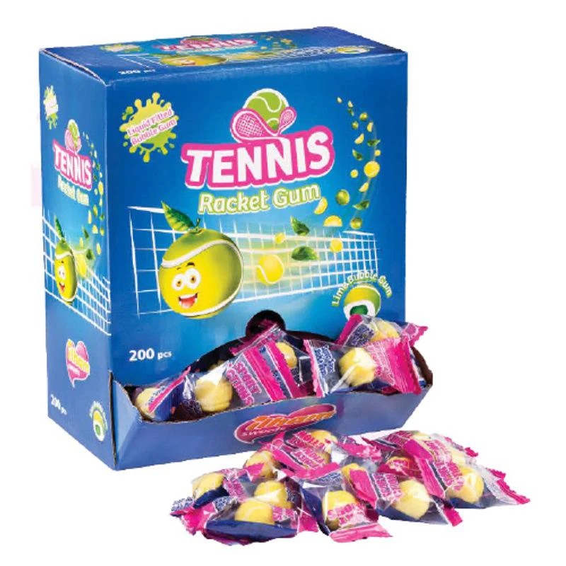 Tennis Racket Gum Automat – 200 stk | Fylte Tyggegummi Ten